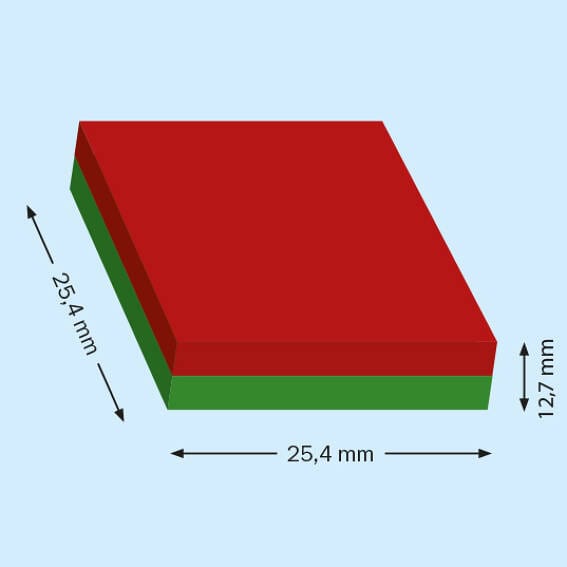 Neodymium Block Magnets 25.4mm x 25.4mm x 12.7mm High - N40