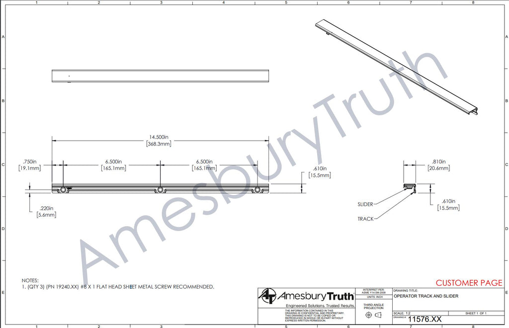 114 - Sash Track For Casement Windows