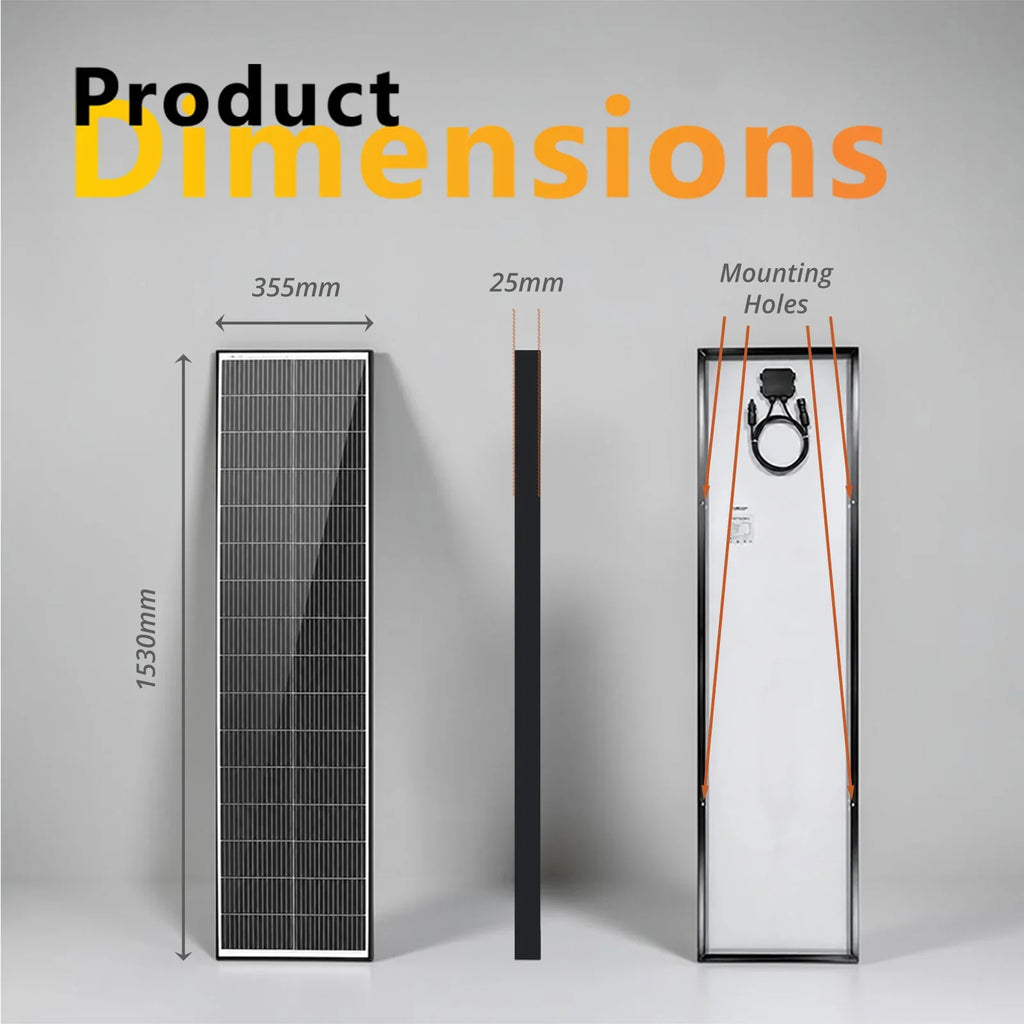 Exotronic 115W Narrow Fusion Fixed Solar Panel