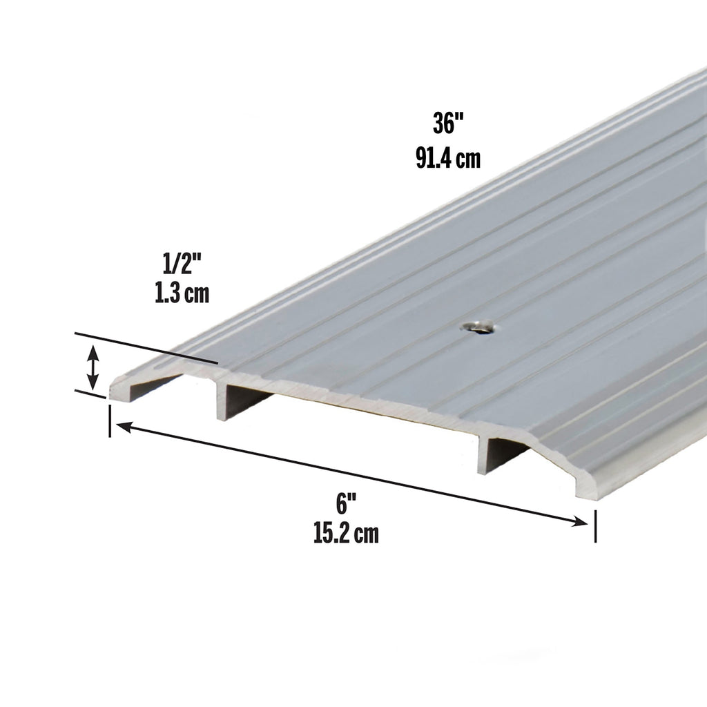 1/2 in. x 36 in. Silver Aluminum Heavy-Duty Commercial Flat-Profile Threshold