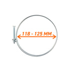 Double Wire Hose Clamp Galvanised 118mm-125mm