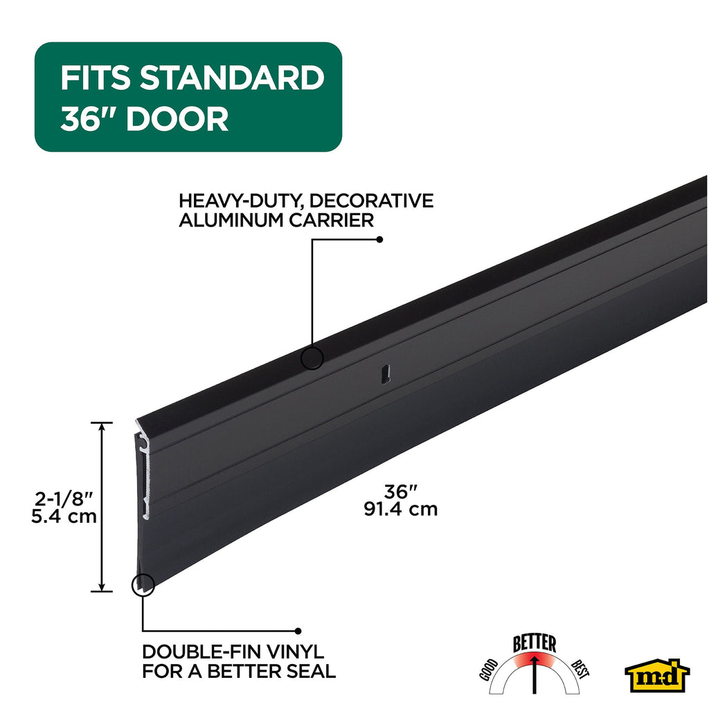 Aluminum and Vinyl Heavy-duty Screw-on Door Sweep