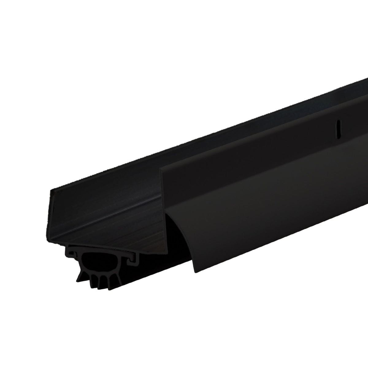 36 in. Black Aluminum U-Shape Screw-on Under Door Seal