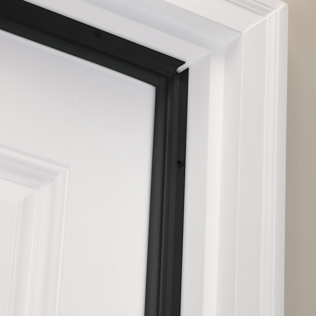36 in. x 84 in. Black Flat-design Aluminum and Vinyl Screw-on Top and Sides Door Seal Kit