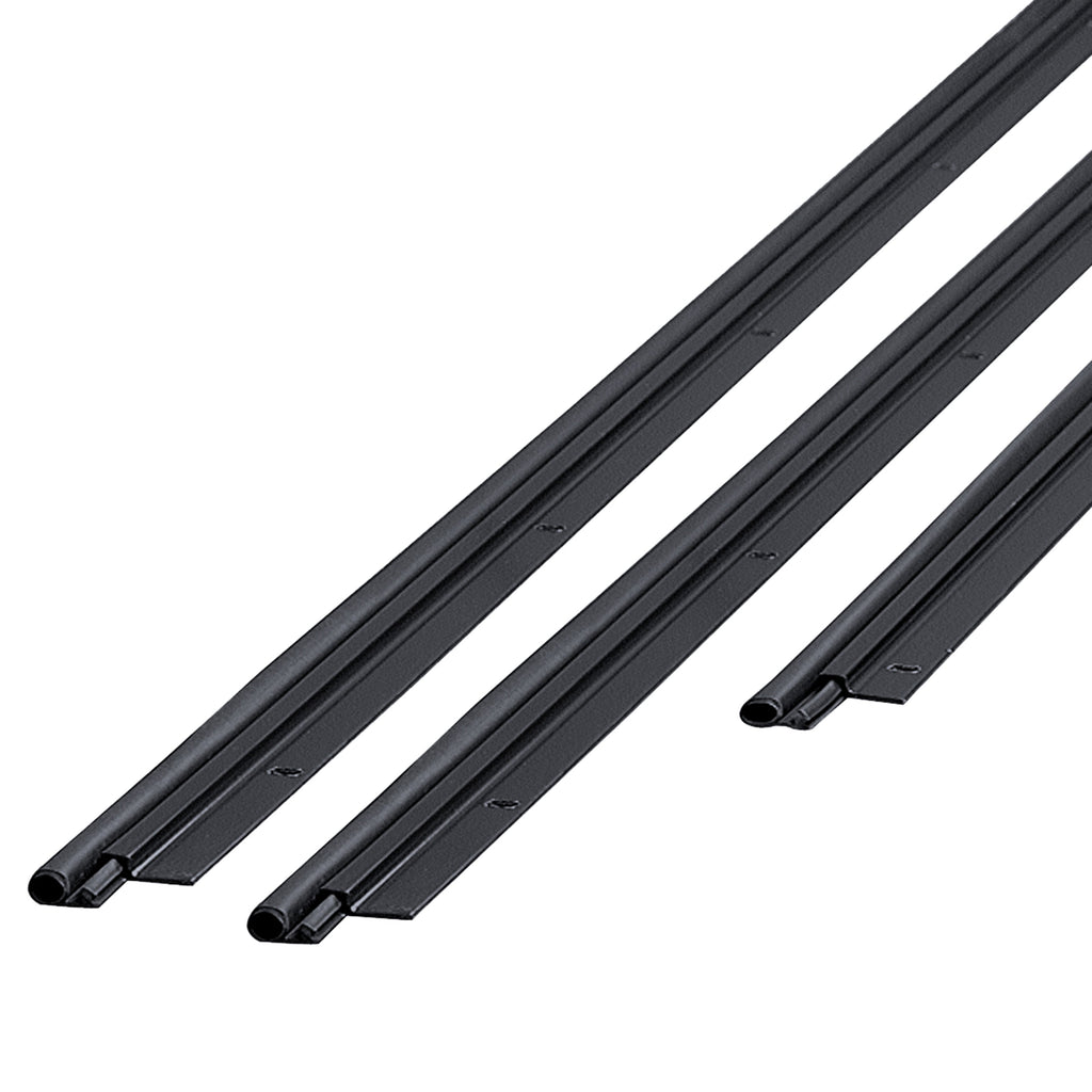 36 in. x 84 in. Black Flat-design Aluminum and Vinyl Screw-on Top and Sides Door Seal Kit