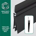 Aluminum and Vinyl CINCH® Self-adhesive Door Sweep