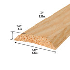 3-1/2 in. x 3/4 in. Natural Hardwood Low-Profile Threshold for Doorways