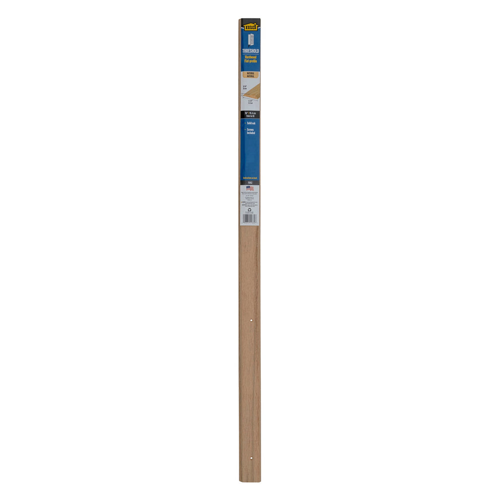 36 in. Natural Hardwood Flat-Profile Threshold for Doorways