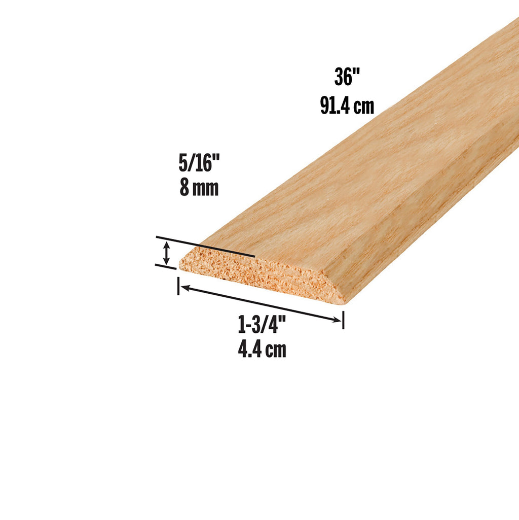 36 in. Natural Hardwood Flat-Profile Threshold for Doorways