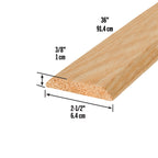 36 in. Natural Hardwood Flat-Profile Threshold for Doorways