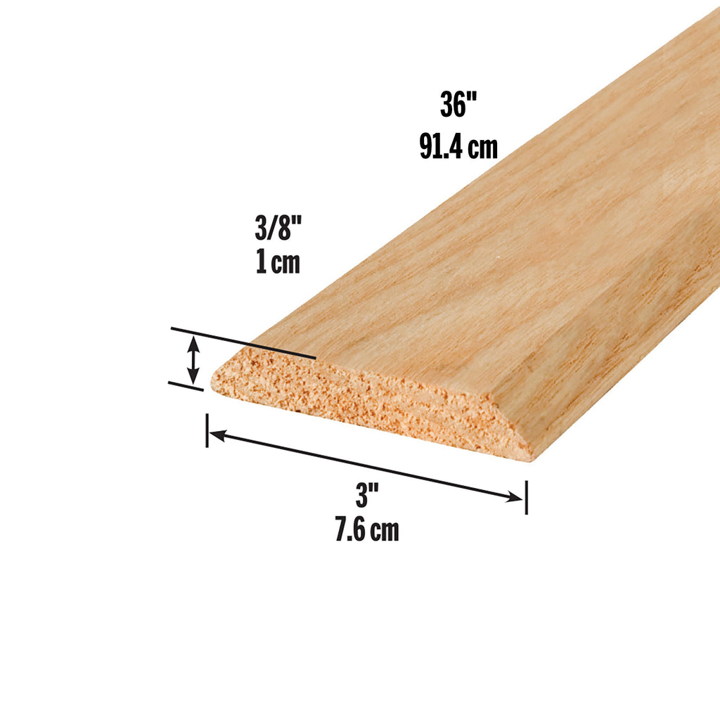 36 in. Natural Hardwood Flat-Profile Threshold for Doorways