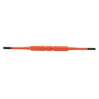 Klein Tools 32286 Insulated Screwdriver, 2-in-1 Screwdriver Set with Flip Blade, #1 Phillips and 3/16-Inch Slotted Tips, Double-Ended Blades - size: #1 PH + 3/16 SL