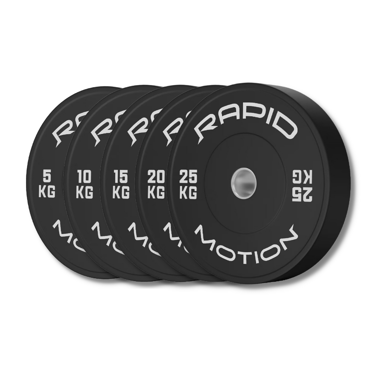 Rapid Motion Olympic Black Bumper Plates 5/10/15/20/25kg Pair
