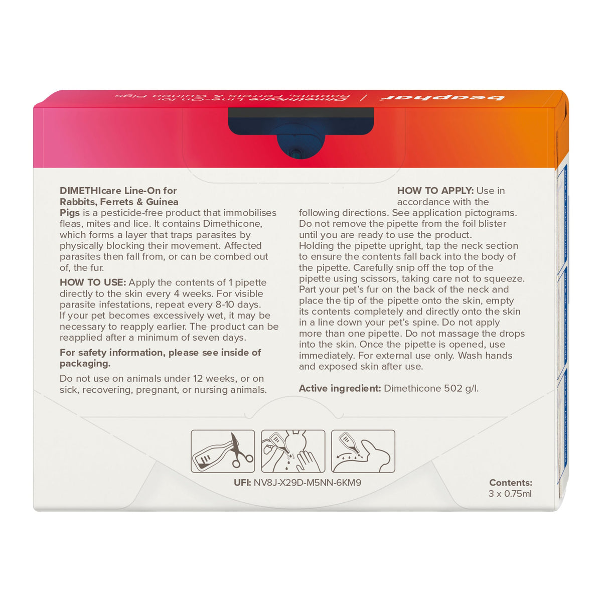 DIMETHICARE LINE ON FLEA TREATMENT RABBITS GUINEA PIGS FERRETS