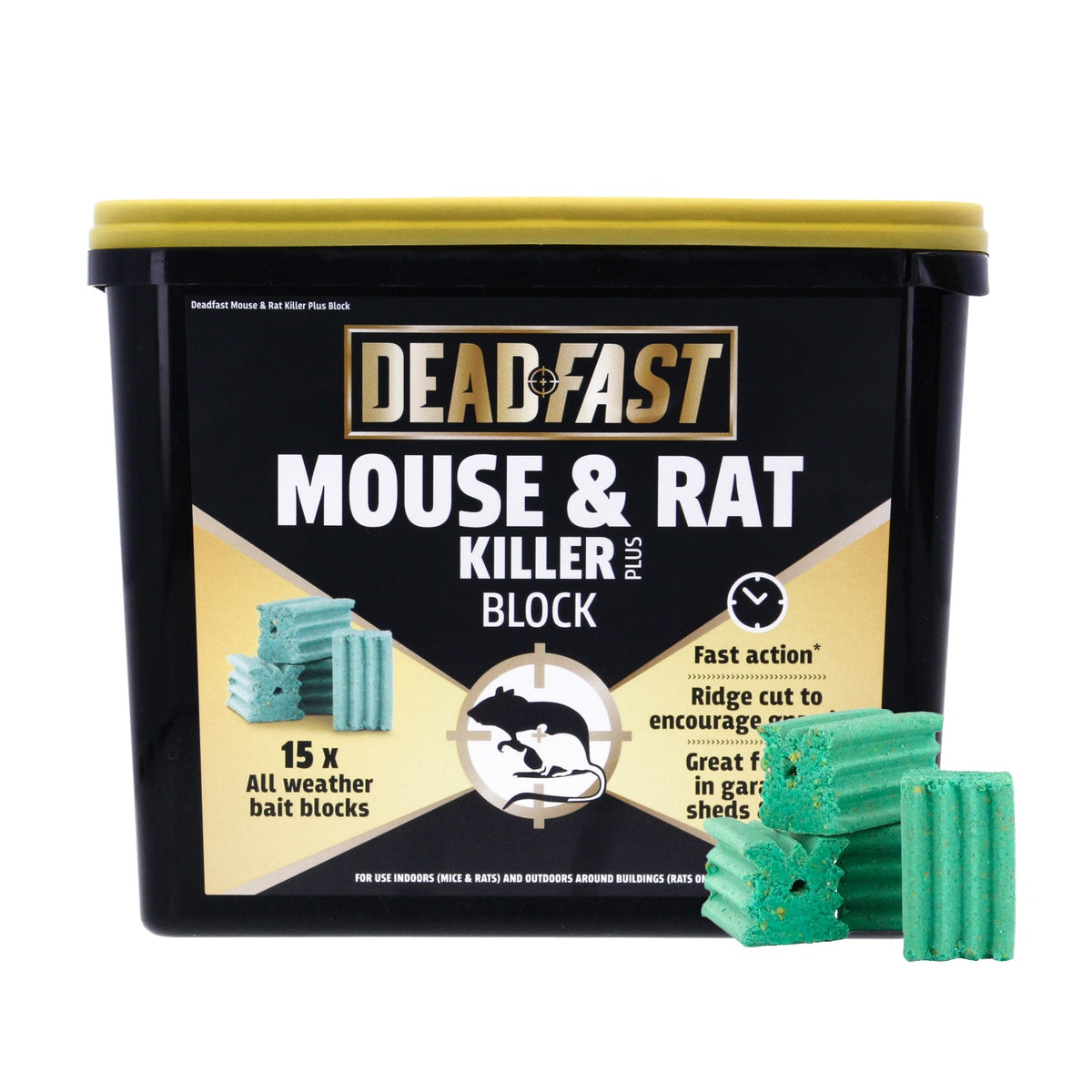 Deadfast Mouse and Rat Killer Plus 15 Block 300g
