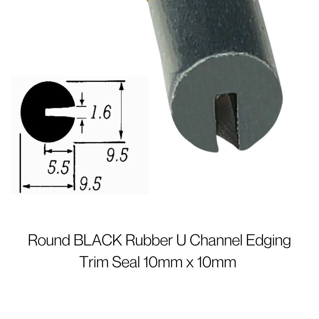TSEC1606 Large Round Rubber Edge Trim – Flexible EPDM Edge Protector for PC Cases & Automotive Use (1-2mm Panel Thickness)