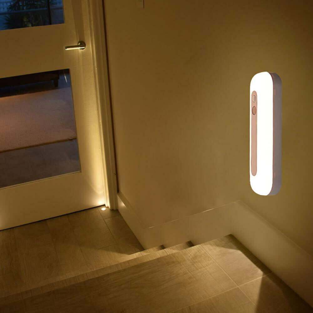 LED Motion Sensor Under Closet Night Light Rechargeable Cabinet Dimmable Lamp