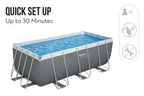 13.6ft x 6.7ft x 48in Dark Grey Rectangle Power Steel Above Ground Pool Set
