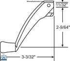 131 Amesbury Truth Folding Handle for Casement and Awning Operator 11/32 Inch Spline