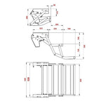 Black Double Manual Bolt On Caravan Step