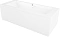 iBathUK Strava Double Ended Rectangular Acrylic Bathtub with Adjustable Feet, Modern White Gloss Bathroom Tub,1700 x 700mm