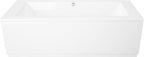 iBathUK Strava Double Ended Rectangular Acrylic Bathtub with Adjustable Feet, Modern White Gloss Bathroom Tub,1700 x 700mm