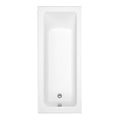 iBathUK Arvon Single Ended Rectangular Acrylic Bathtub with Adjustable Feet, Modern White Gloss Bathroom Tub, 1600 x 700mm