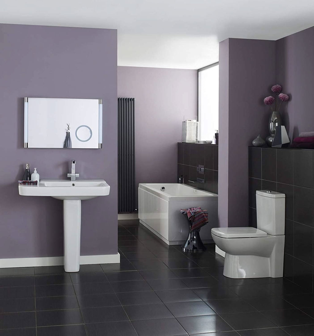 iBathUK Olira Double Ended Rectangular Acrylic Bathtub with Rounded Interior, White Gloss Bathroom Bath, 1700 x 750mm