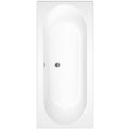 iBathUK Olira Double Ended Rectangular Acrylic Bathtub with Rounded Interior, White Gloss Bathroom Bath 1800 x 800mm