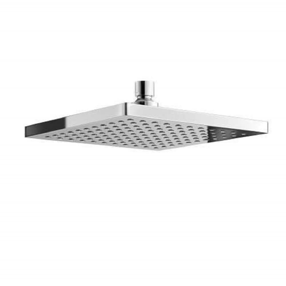iBathUK Pluvia Fixed Rainfall Brass Shower Head, Easy Clean Chrome Swivel Joint, Modern Bathroom Accessories, 8 Inch Square