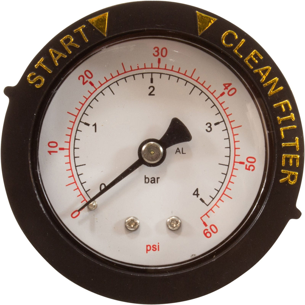 Pentair 190059Z 0-60 PSI Rear Mount Pressure Gauge with Indicator