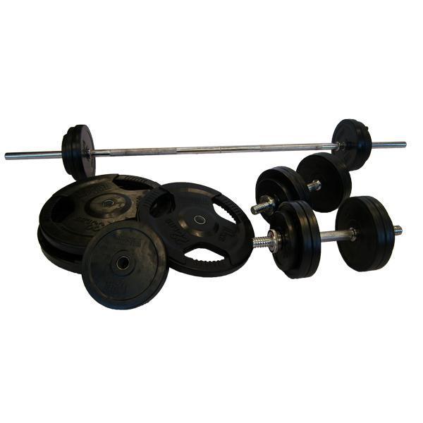 Muscle Motion 140kg Rubber Standard Barbell Dumbbell Set