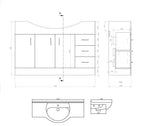 VeeBath Linx Vanity Unit and Compact Storage Combination Unit