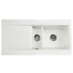 Astini Desire 150 1.5 Bowl Gloss White Ceramic Kitchen Sink with Waste Options