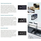 Astini Quadro XL 1.0 Bowl Granite Reversible Kitchen Sink & Waste