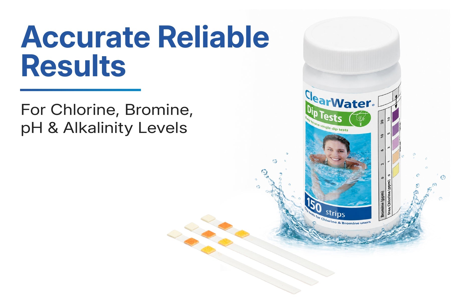 Clearwater 4-In-1 Pool & Spa Test Strips (150 Test Strips)