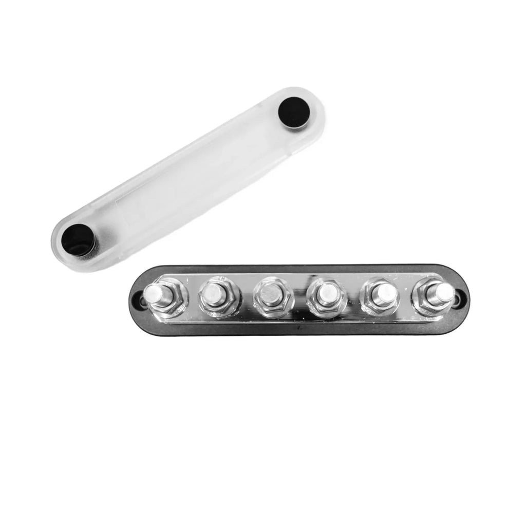 Exotronic 150A Black 6x M6 Stud Busbar with Cover
