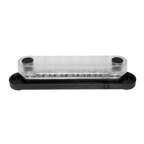 Exotronic 150A Black 2x M6 Stud Busbar with 12 Screws & Cover