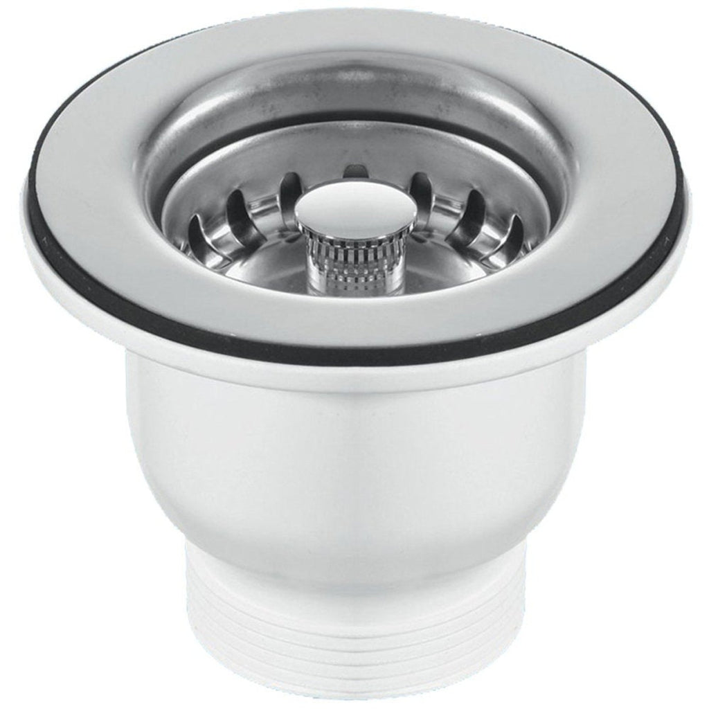 Astini Belfast 100 1.0 Bowl White Ceramic Kitchen Sink with Strainer Waste