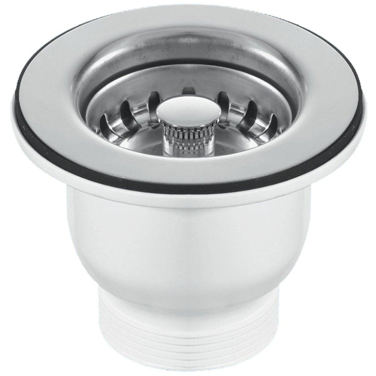 Astini Belfast 100 1.0 Bowl White Ceramic Kitchen Sink with Strainer Waste