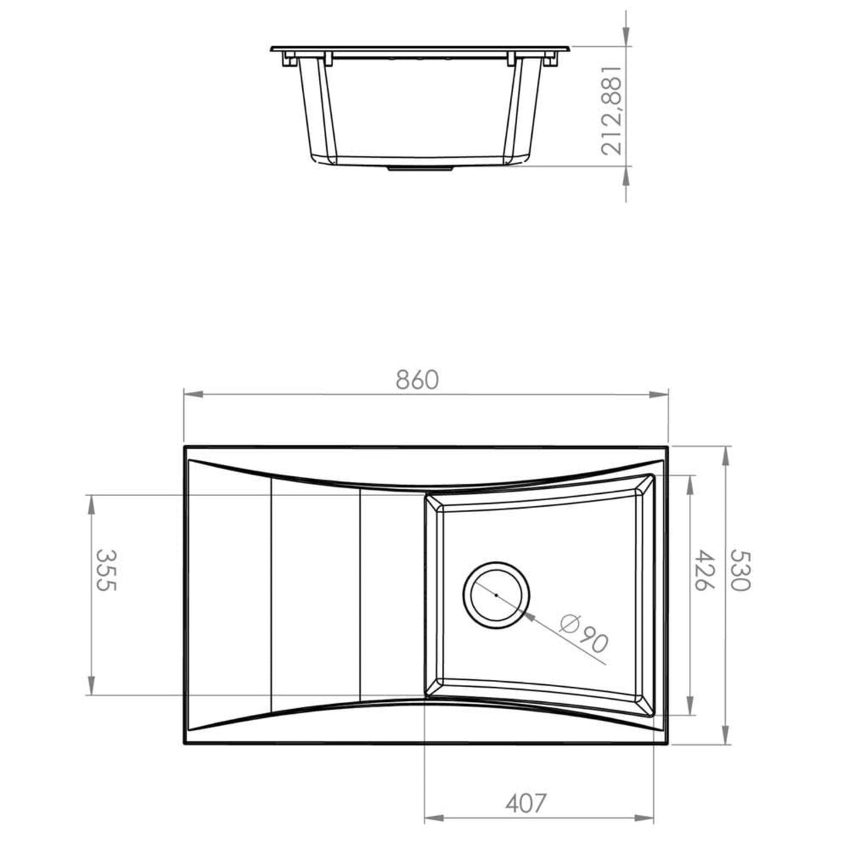 Astini Xeron 1.0 Bowl SMC Synthetic Reversible Kitchen Sink & Waste