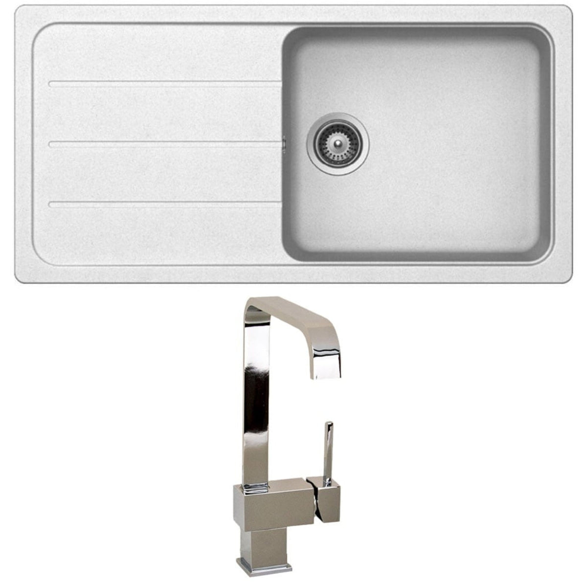 Astini Elmo 100L 1.0 Bowl Granite Reversible Kitchen Sink & 5E Tap