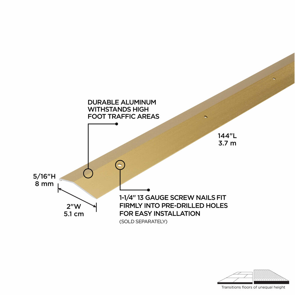 2 In. X 144 In. Aluminum Carpet Trim Hammered