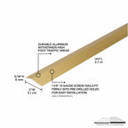 2 In. X 144 In. Aluminum Carpet Trim Hammered