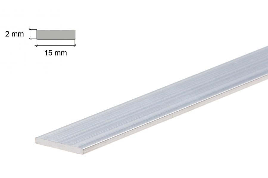 Natural aluminium flat bar – metal plate 1m