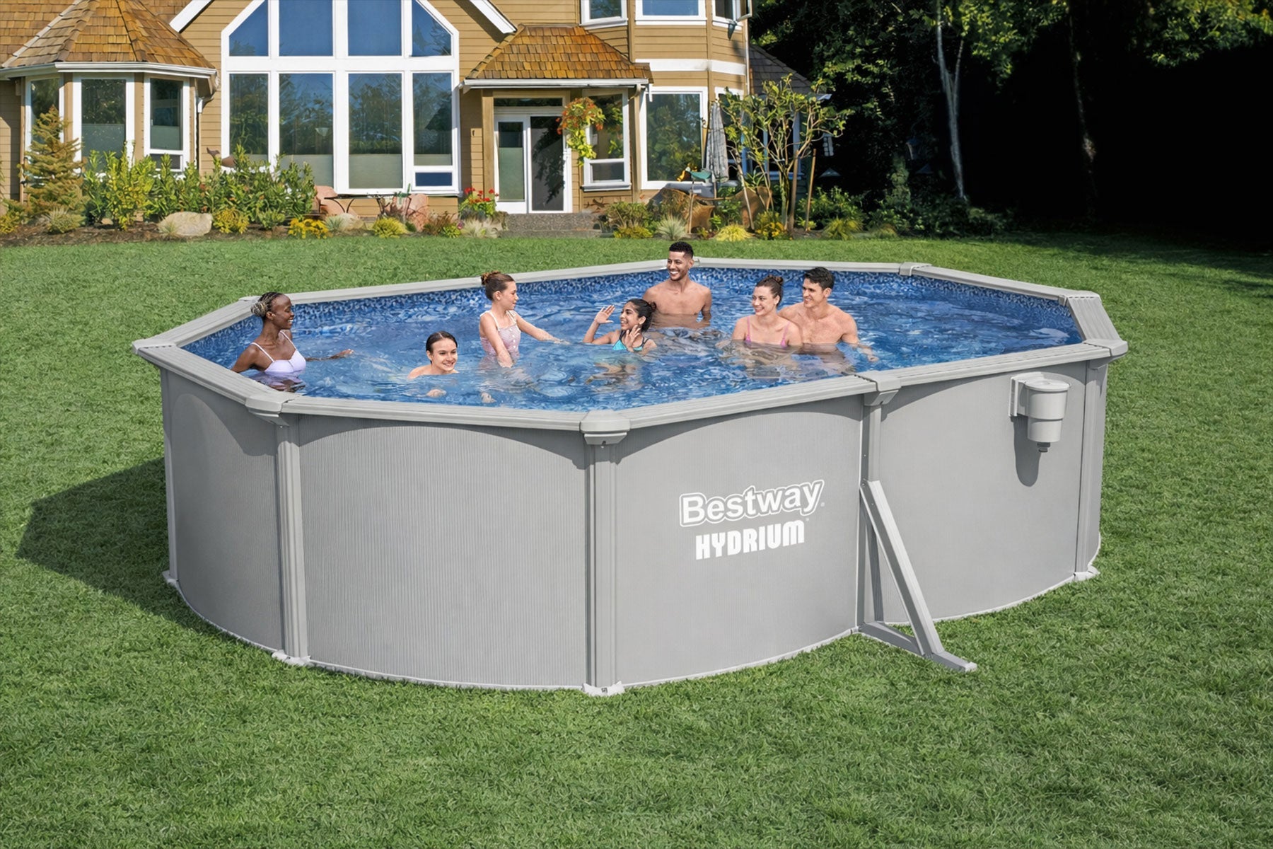 16.5ft x 48in Oval Hydrium Steel Above Ground Pool Set