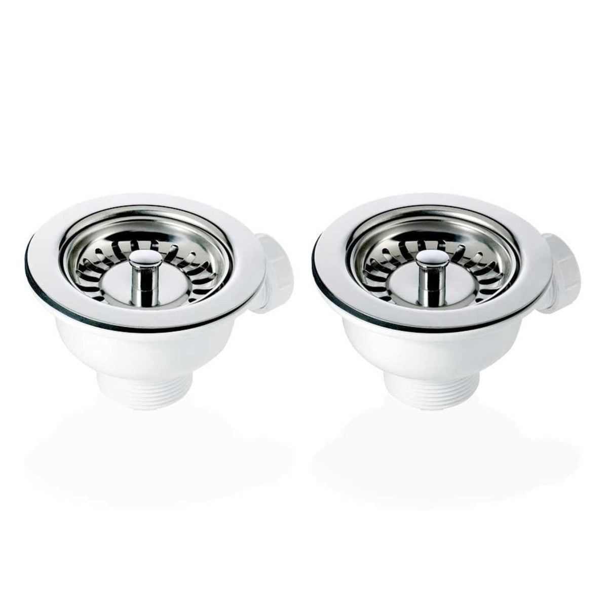 2x 90mm Basket Strainer Waste for Astini, RAK, Rangemaster Ceramic Sink