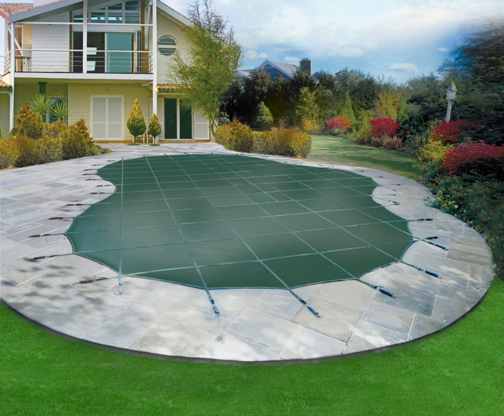 16' x 32' Loop-Loc Ultra-Loc III Rectangle Safety Pool Cover w/Drains - No Step