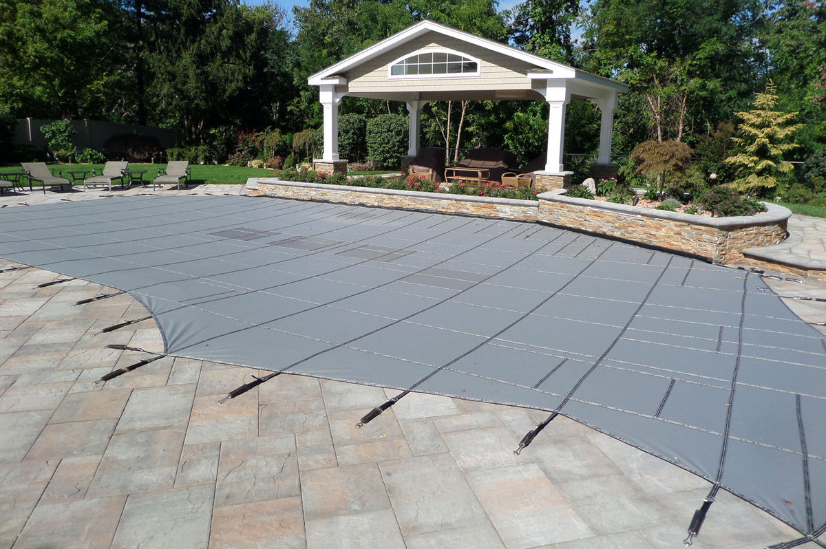 16' x 32' Loop-Loc Ultra-Loc III Rectangle Safety Pool Cover w/Drains - No Step