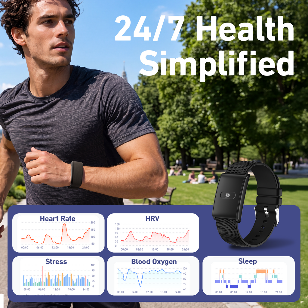 DeerRun® YE02 Smart Fitness Band: 24/7 Health & Workout Tracking with PitPat